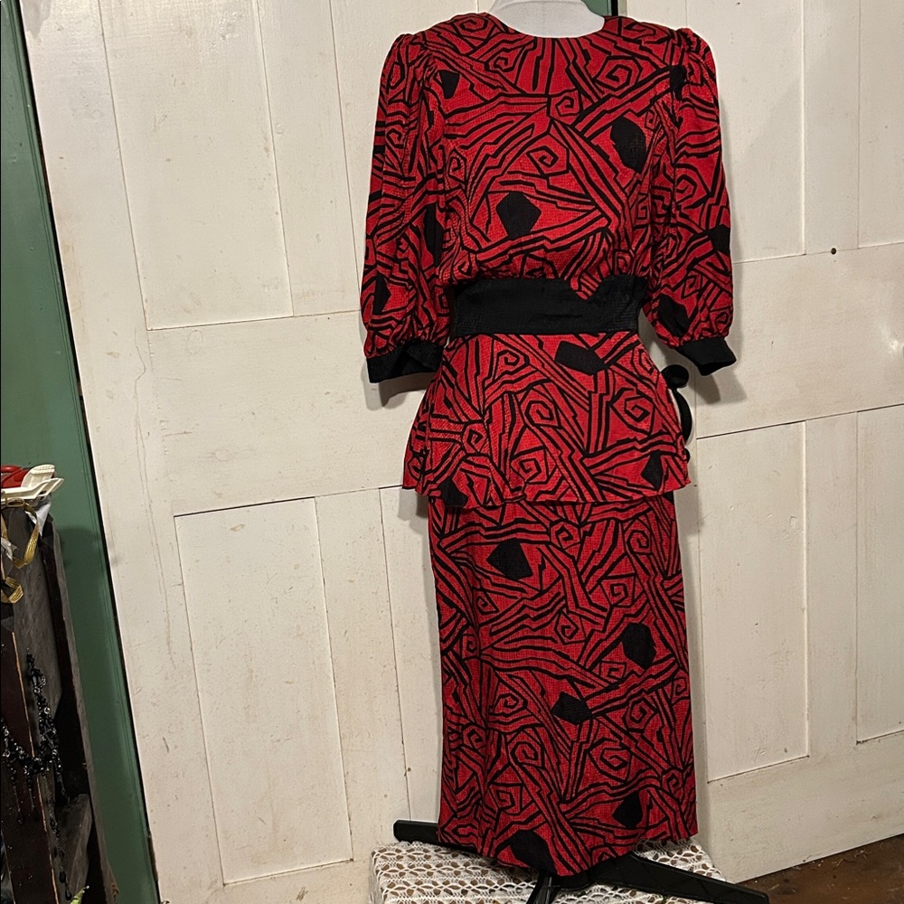 Vintage 100% Silk Dress by Disegnd Per Jon Benni 90s Y2K Peblum Midi Maxi